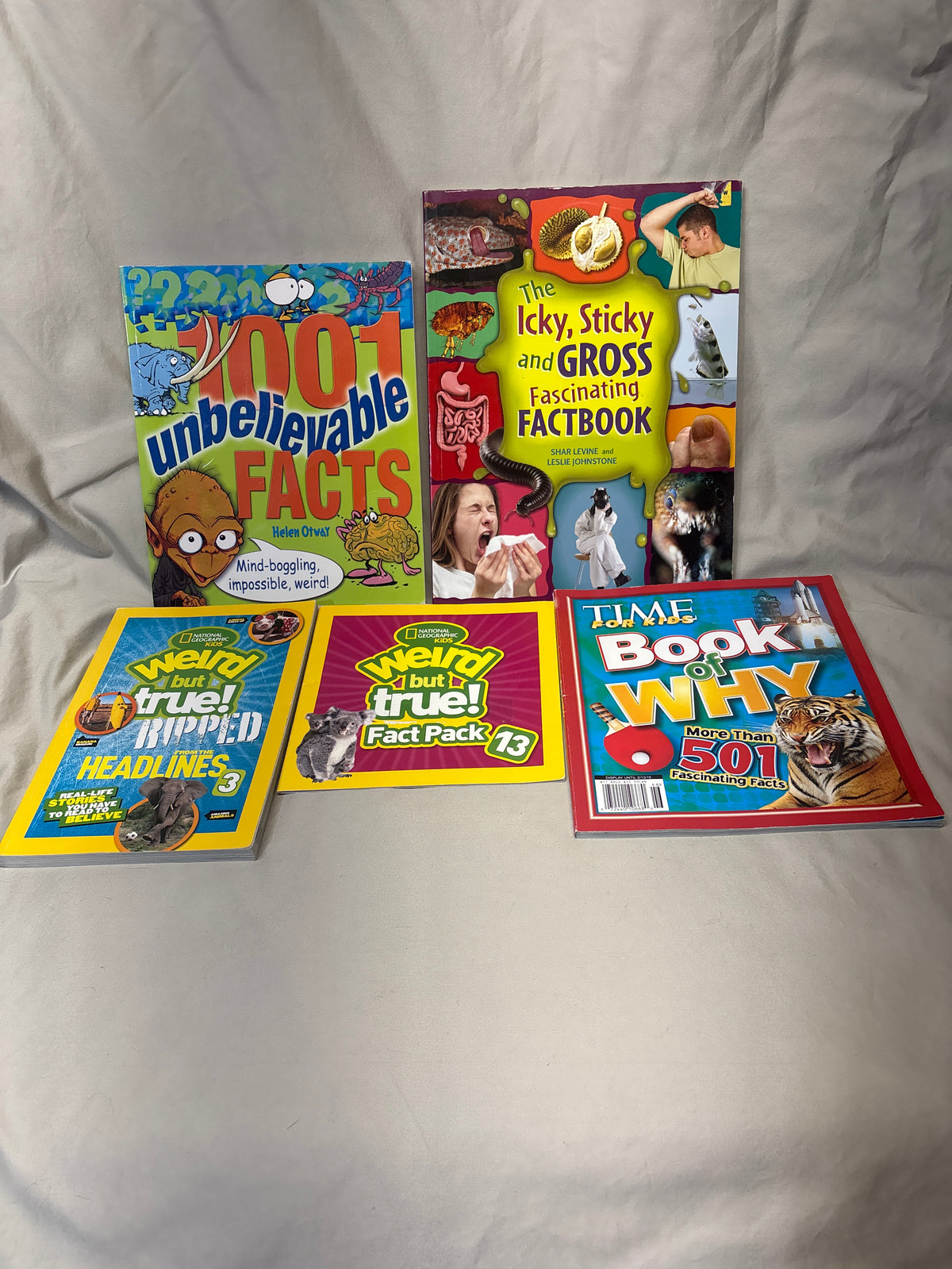 5 Fact Book lot - Weird but True, Book of Why,