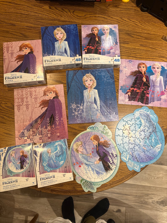 5 - 48pc Frozen puzzles 3 big, 2 small COMPLETE
