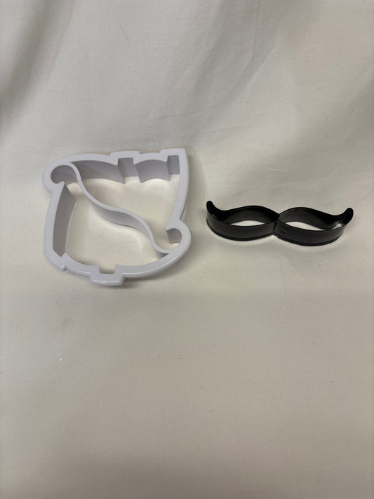2 cookie/sandwich cutter dinos / mustache