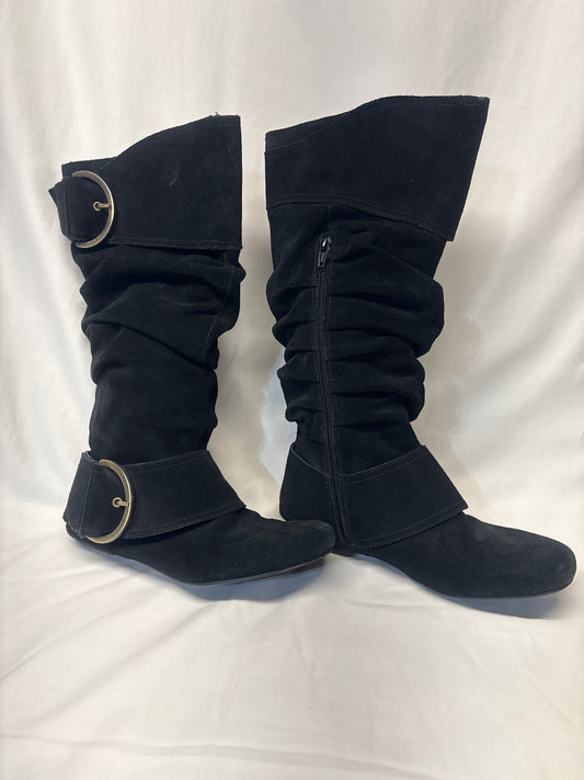 Naughty Monkey black tall suede boots w/ - size Shoes - Adult 7