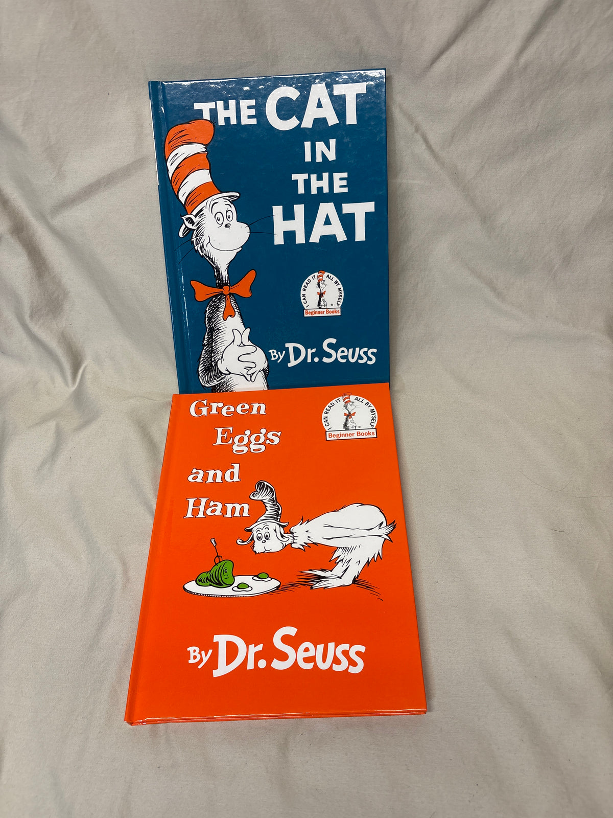 2 Dr. Seuss books - The Cat in The Hat, Green