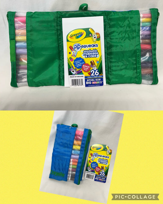 *NEW* Crayola PipSqueaks set - 26 markers, case &