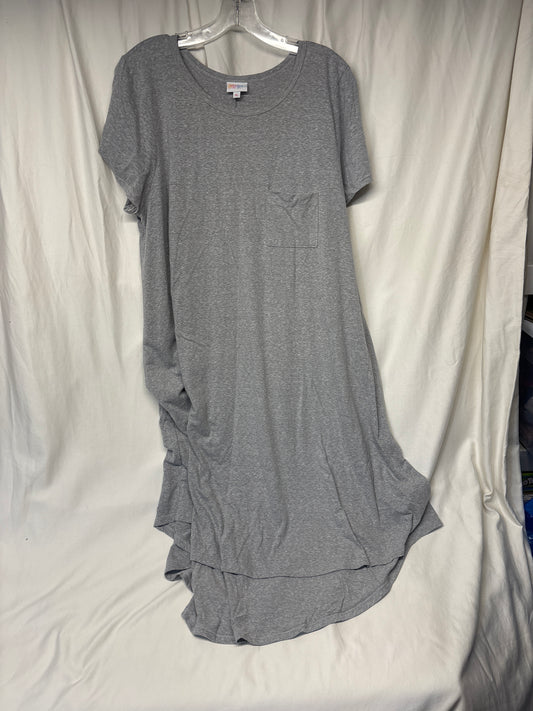 LuLaRoe Carly dress grey w/ breast pocket - size Women - 1X (16/18W)