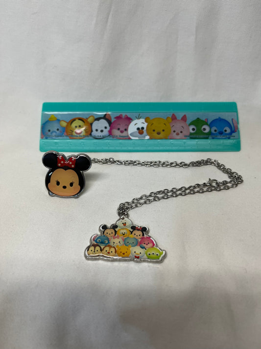 Disney Tsum Tsum set Minnie ring, necklace, &