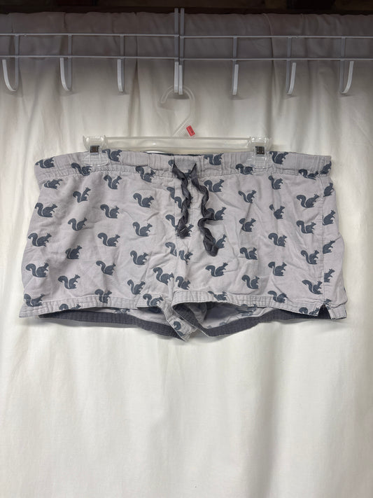 Xhilaration grey boxer PJ shorts w/ squirrels - - size Women - XL (16/18)