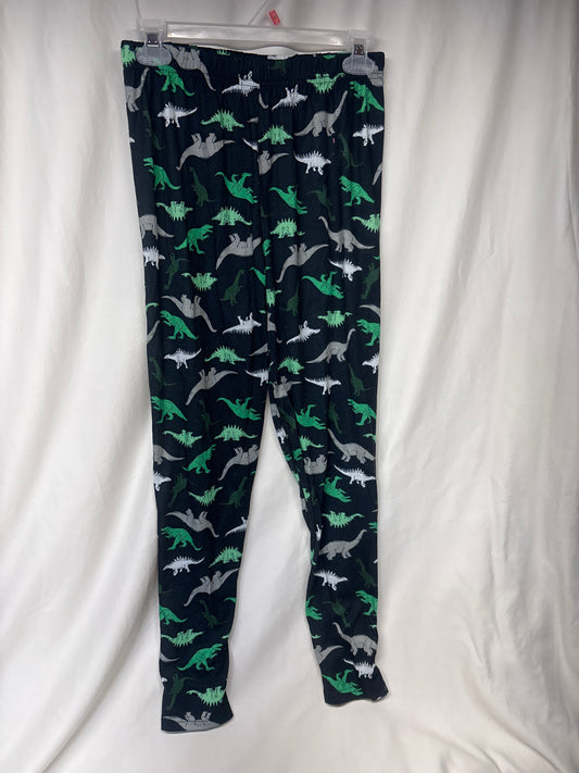 Carter's black & green dino PJ pants - size Youth - 14 (XL)