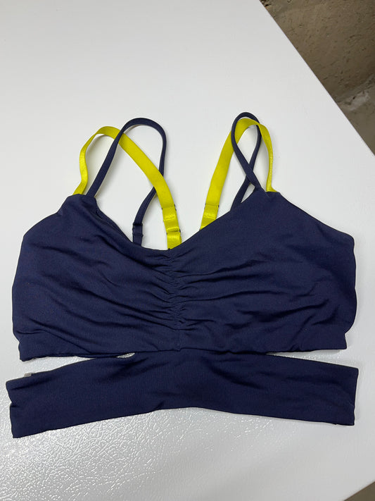 Handful navy & yellow sports bra w/ second - size Women - S (4/6)