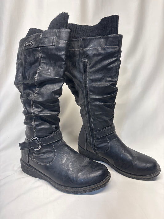 Bucco tall black boots slouched look w/ sweater - size Shoes - Adult 8 1/2