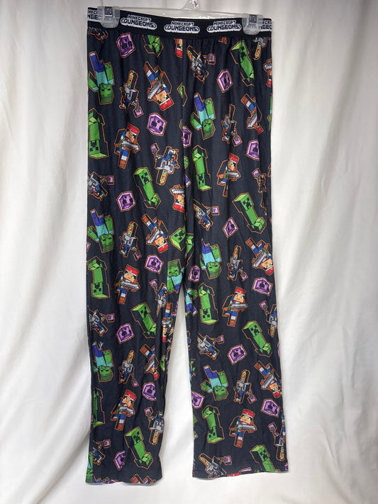 Minecraft black PJ pant w/ Creepers & Steve II - size Youth - 14 (XL)