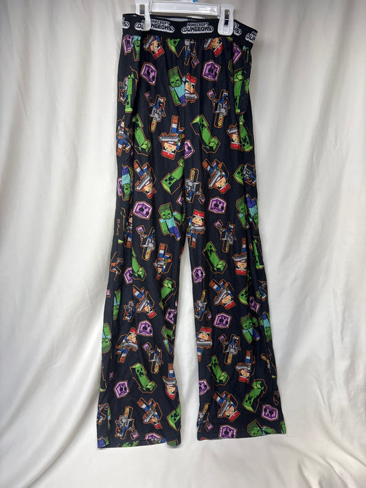 Minecraft black PJ pant w/ Creepers & Steve I - size Youth - 14 (XL)