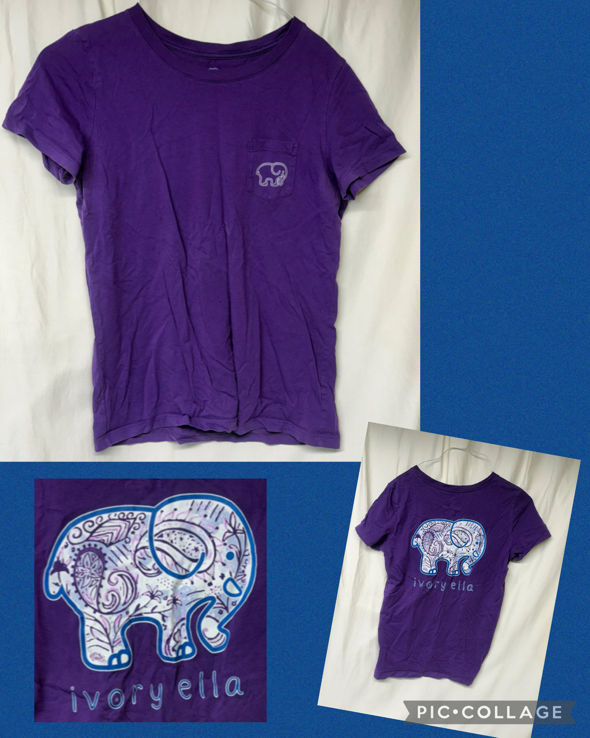 Ivory Ella purple tee w/ elephant - size Women - S (4/6)