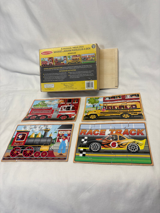Melissa & Doug travel 4 - 12pc puzzle set