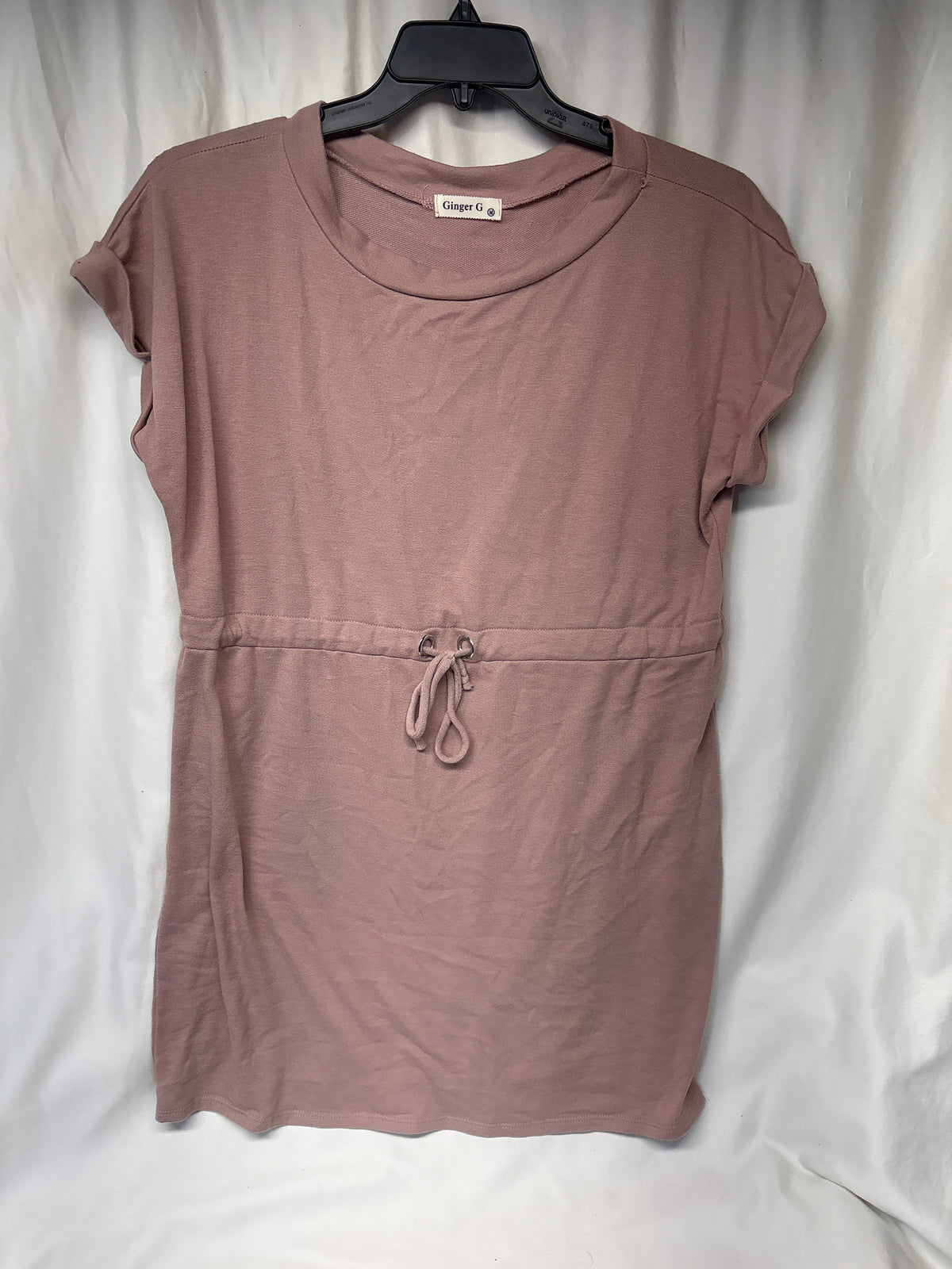 Ginger G peach knit dress/tunic w/ tie waist - size Women - M (8/10)