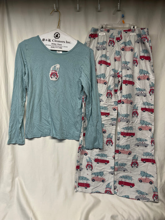 Munki Munki 2pc PJs turquoise Christmas tree - size Women - M (8/10)