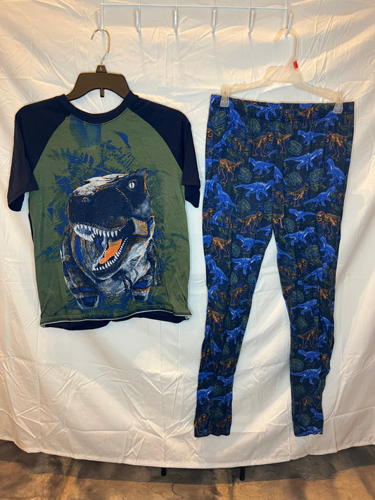 CP navy & green 2pc dino ss/pant PJs w/ - size Youth - 16 (XL)