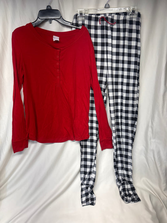 2pc PJ set - red top w/ black & white buffalo - size Women - M (8/10)