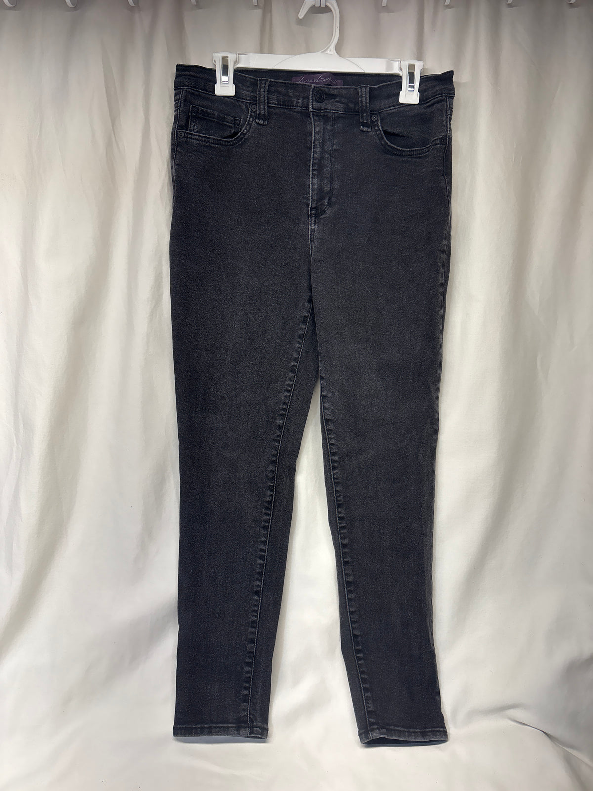 Gloria Vanderbilt black acid washed denim jeans - size Women - L (12/14)