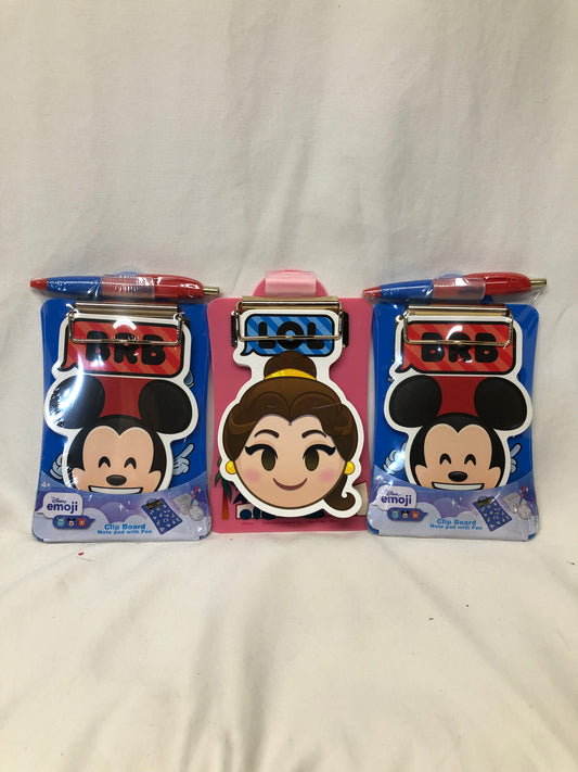 3 Disney notepads w/ clipboard 1 missing pen
