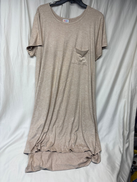 LuLaRoe camel suede- feel Carly w/ breast - size Women - 3X (24/26W)