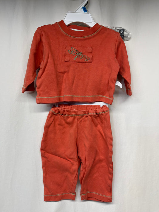 Sage Creek Organics orange 2pc outfit - l/s - size Month - 3-6 / 6M