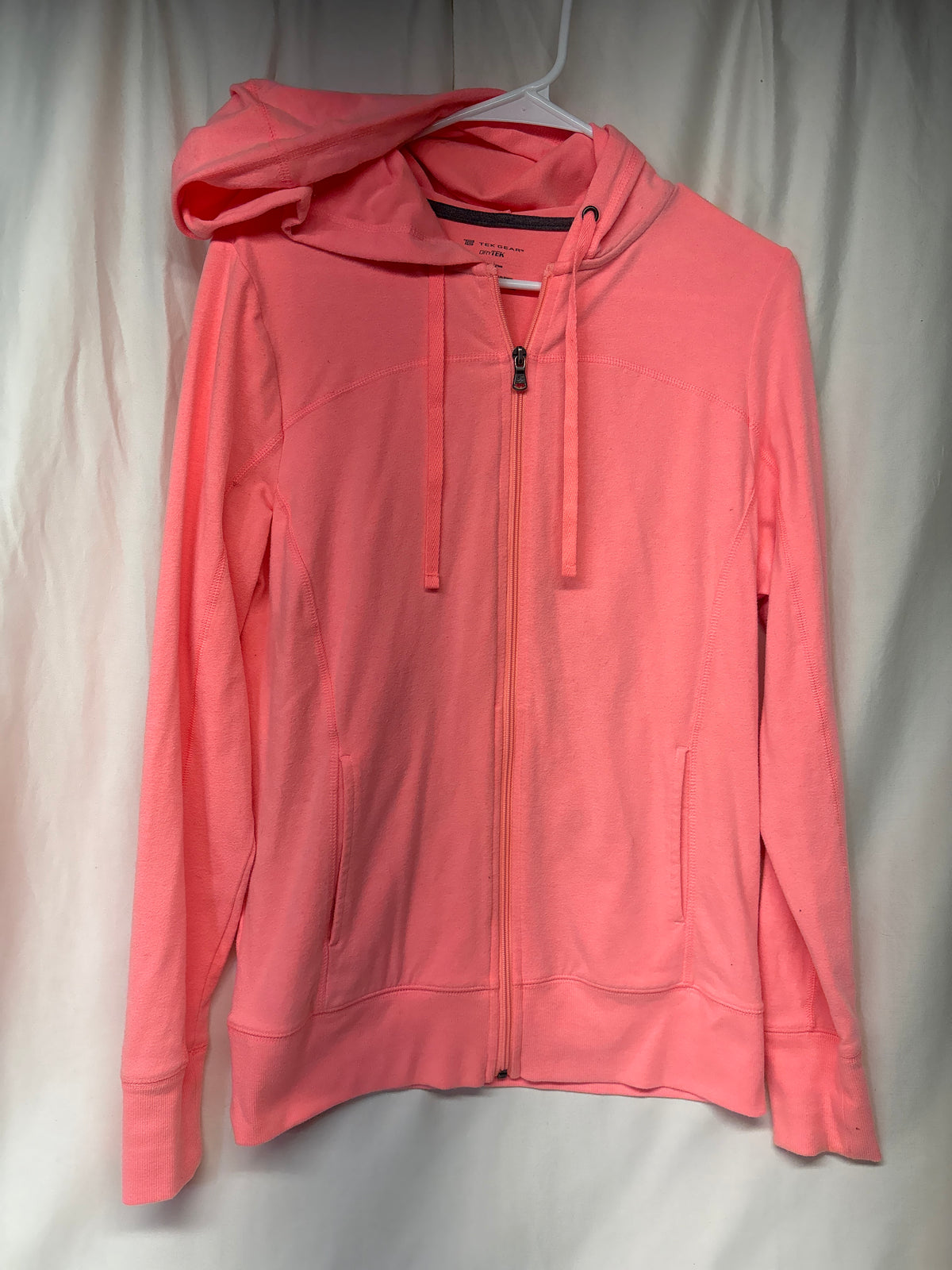 Tek Gear DryTek coral zip hooded sweatshirt - size Women - L (12/14)