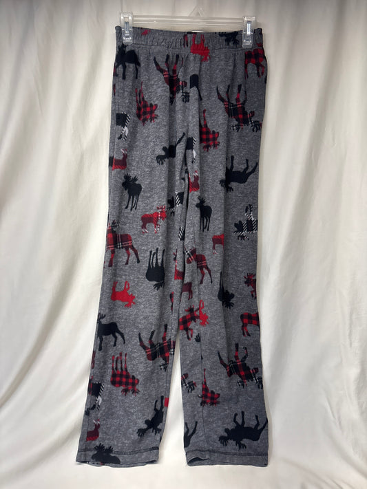 Cuddl Duds grey moose PJ pants - red & black - size Teen/Men - S (29-31)