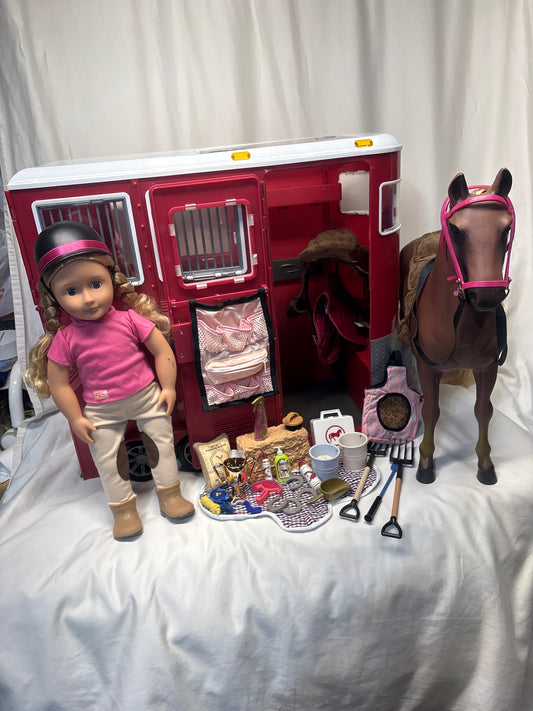 Our Generation Doll, Horse, & Trailer plus