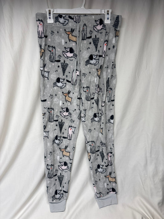 Secret Treasures grey plush PJ pants w/ dogs - size Women - M (8/10)