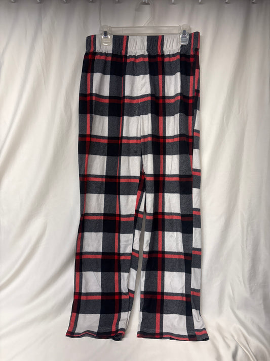 Wondershop black white & red plaid fleece PJ pant - size Teen/Men - M (32-34)