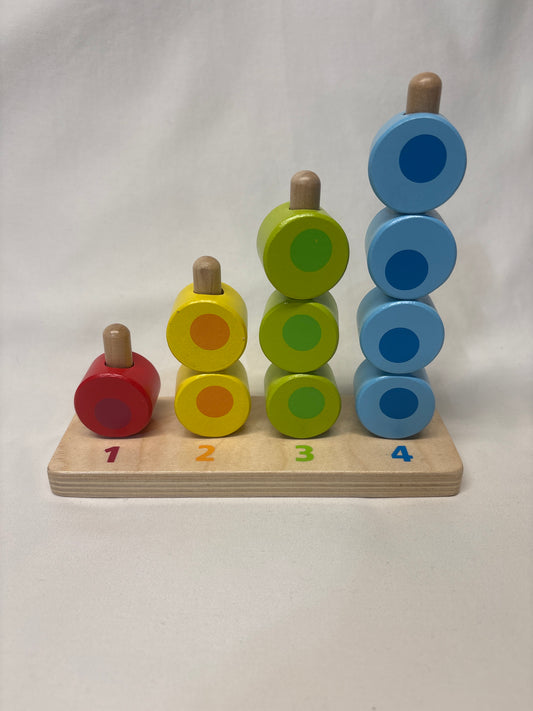 Hape wooden number stacking circle blocks