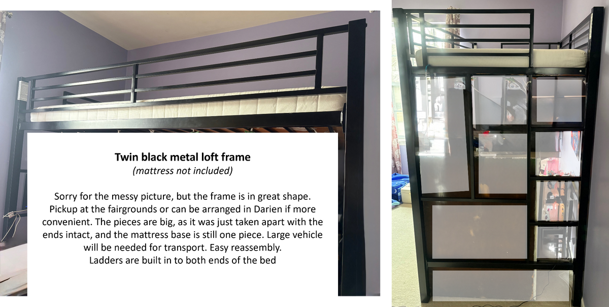 Twin black metal frame loft- pickup info in pic