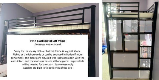 Twin black metal frame loft- pickup info in pic