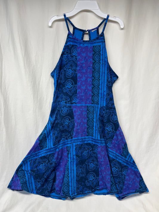 Navy, blue & purple tank flare knit dress - size Junior - S (3/5)