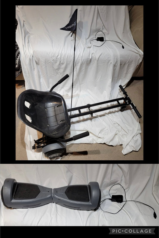 Grey Hoverboard w/ cart attachment  II