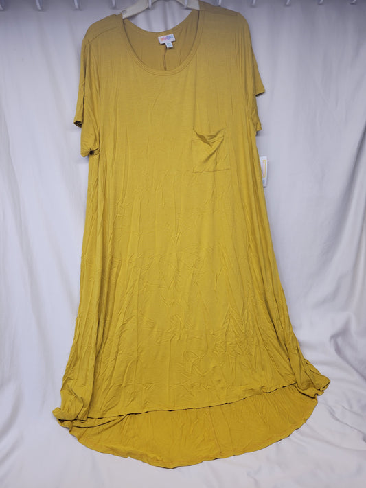 LuLaRoe Carly mustard s/s dress NWT - size Women - 2X (20/22W)