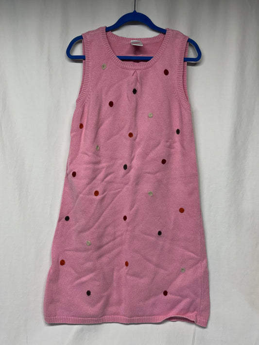 Gymboree pink sweater tank dress w/ polka dots - size Youth - 12 (L)
