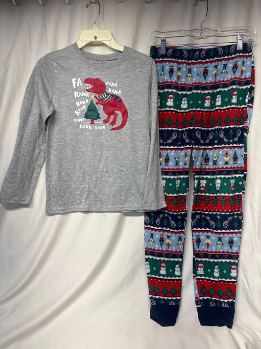 North Pole 2pc PJs Cmas T-Rex Fa Rawr - size Youth - 14 (XL)