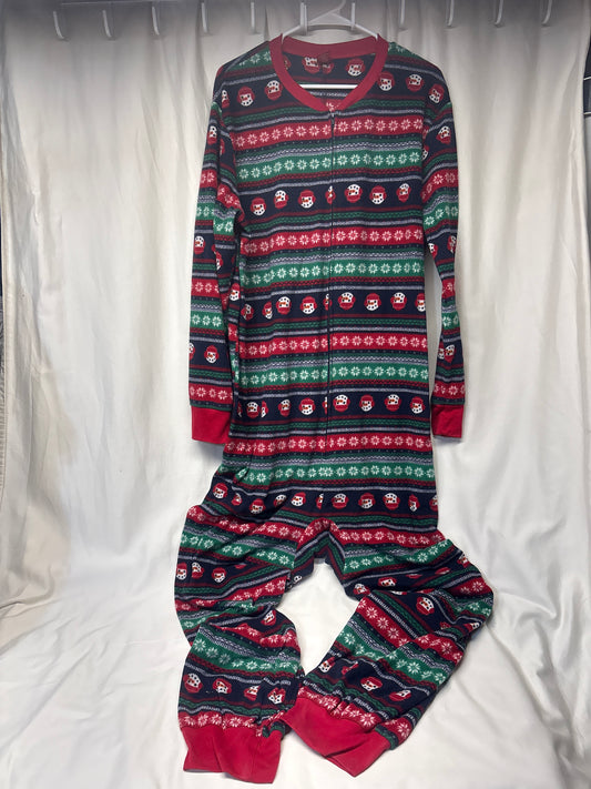 Jammies for Families onesie sleeper navy w/ - size Teen/Men - L (36-38)