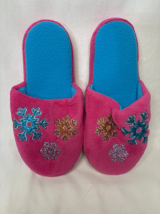 NEW pink slippers 9/10 sparkle snowflakes - size Shoes - Adult 9