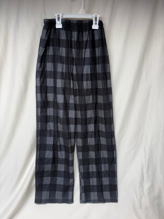 Up Late charcoal & black buffalo check PJ pants - size Youth - 14 (XL)