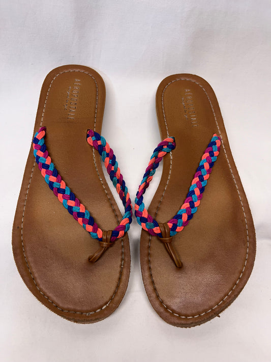 Aeropostale brown flip flops w/ braided straps - size Shoes - Adult 8