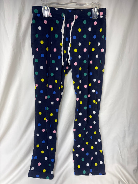 Old Navy navy fleece PJ pants w/ multi polka dot - size Women - S (4/6)