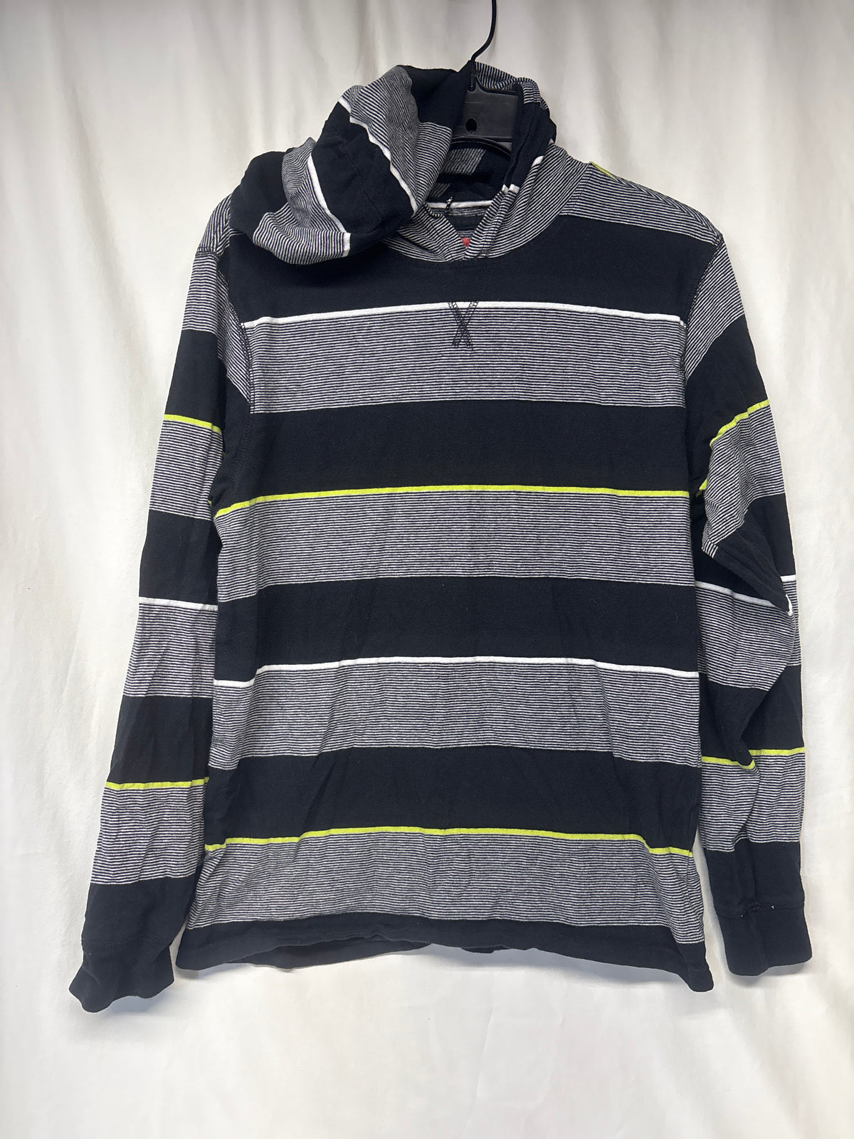 Wrangler hooded black & gray l/s shirt w/ lime - size Youth - 18 (XXL)