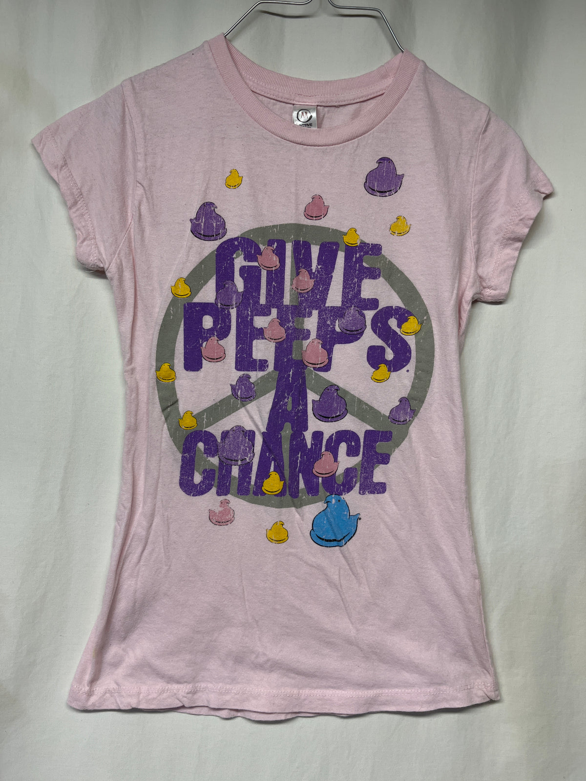 Pink Give Peeps A Chance Peeps tee - size Junior - S (3/5)