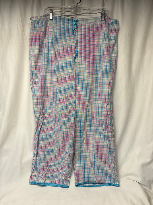 Mixit Women plaid capri PJ pants - turquoise, - size Women - 1X (16/18W)