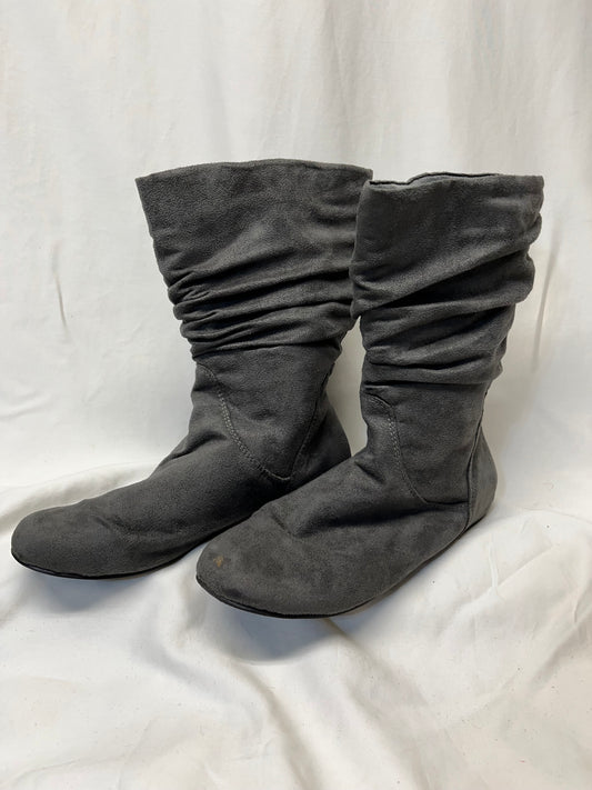 Styluxe grey suede slouch boots mid-length - size Shoes - Adult 7 1/2