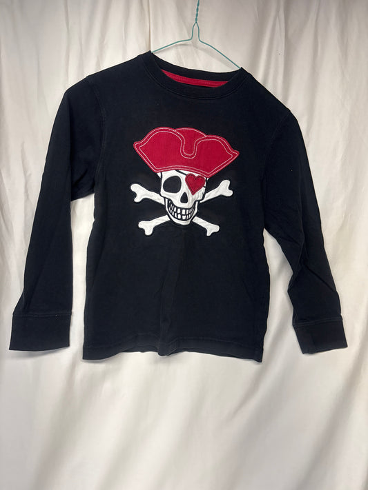 Gymboree black Valentine skull & crossbones l/s - size Youth - 7 (S)