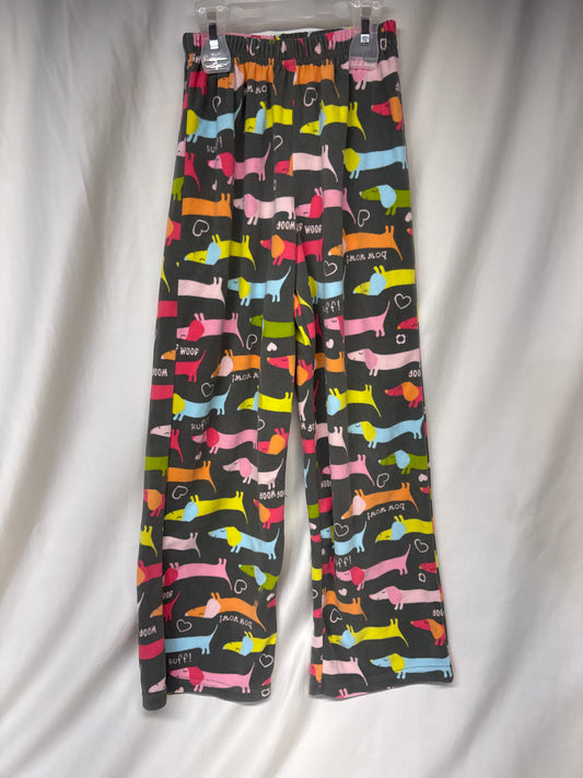 Carters fleece grey dachshund PJ pants - size Youth - 8 (M)