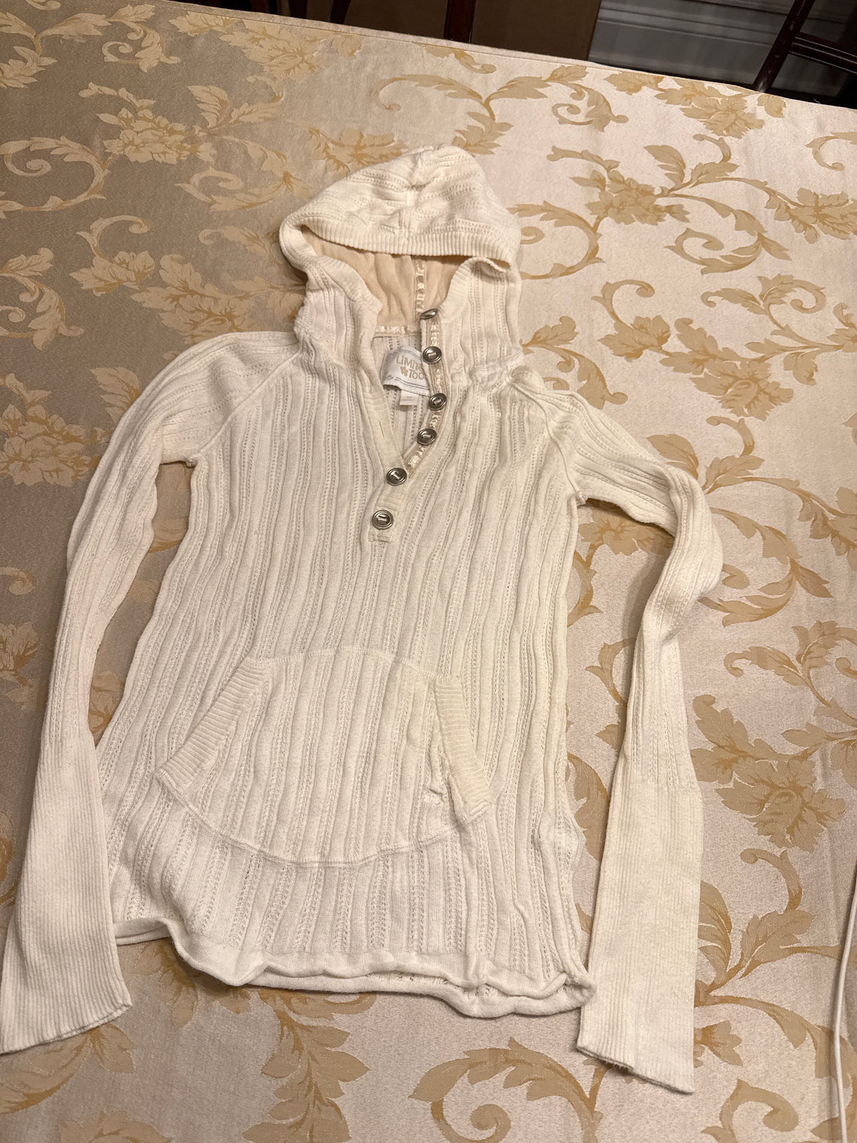 Limited cream l/s hoodie Lightweight sweater VGUC - size Youth - 12 (L)