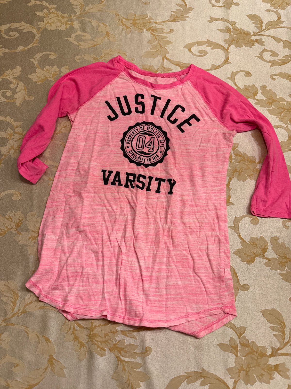 Pink justice jersey VGUC - size Youth - 12 (L)